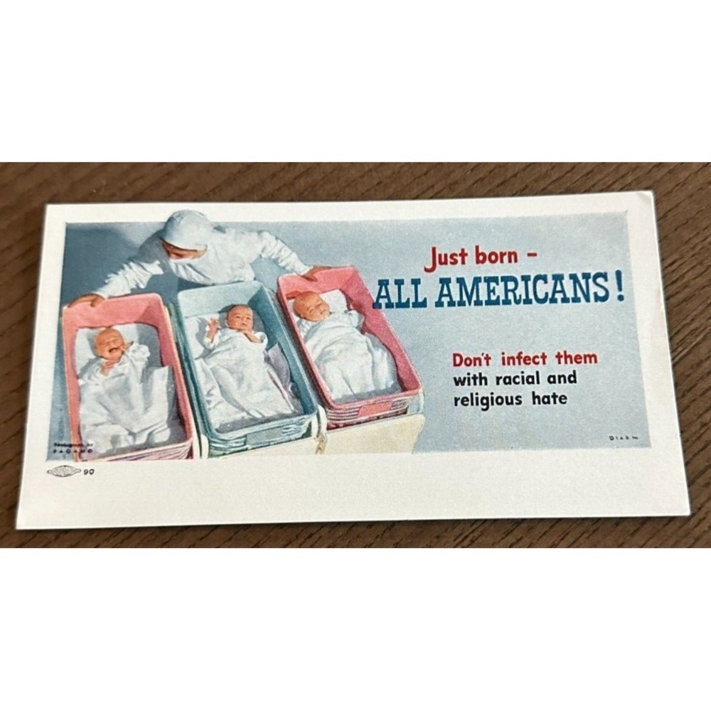 HTF 1940's Anti Racism Racial and Religious Bias Baby Ink Blotter Unused